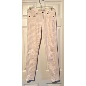 F21 Pink and White Railroad Stripe Denim - Size 26